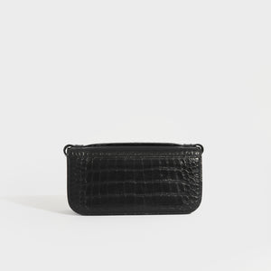 BALENCIAGA Gossip Small Croc-Effect Leather Shoulder Bag in Black