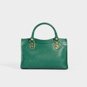BALENCIAGA Mini City Bag With Gold Hardware in Forest Green