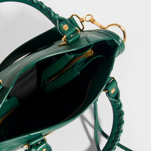 BALENCIAGA Mini City Bag With Gold Hardware in Forest Green