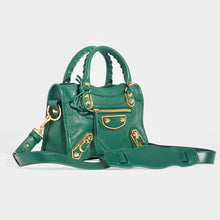 Load image into Gallery viewer, BALENCIAGA Mini City Bag With Gold Hardware in Forest Green