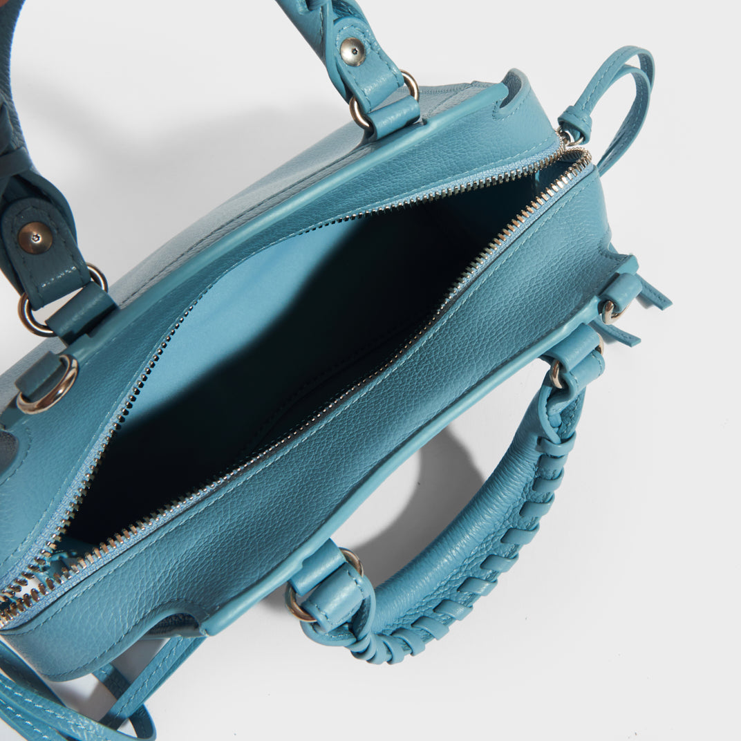 Mini Neo Classic City Leather Bag in Blue Grey
