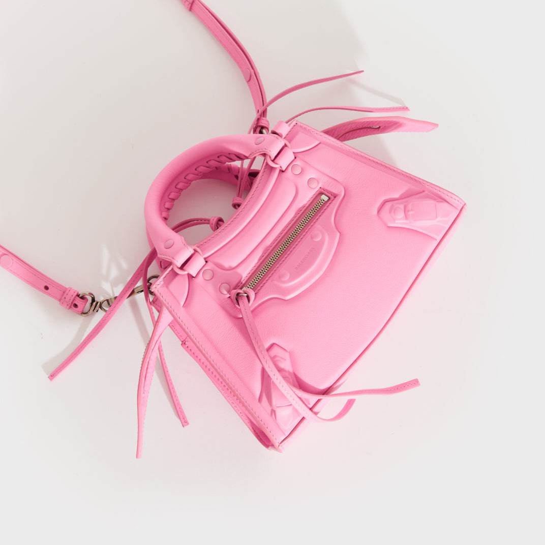 BALENCIAGA Mini Neo Classic City Leather Bag in Rose COCOON