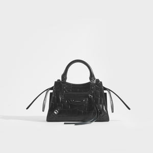 Front view of the BALENCIAGA Neo Classic City Mini Croc-effect Leather Bag