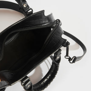 BALENCIAGA Mini Neo Classic City Croc-effect Leather Bag