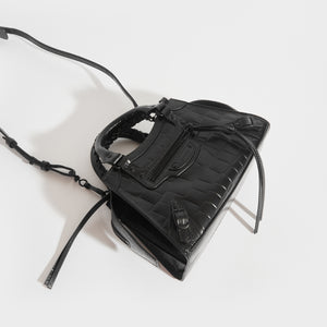 BALENCIAGA Mini Neo Classic City Croc-effect Leather Bag