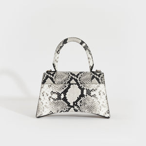 Rear of the BALENCIAGA Small Hourglass Top Handle Bag in Python Print