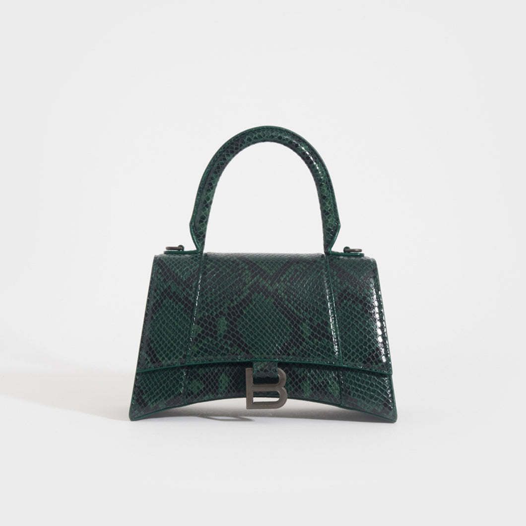 tildeling gaben Elegance BALENCIAGA Small Hourglass Snakeskin-Effect Leather Bag – COCOON