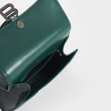 Load image into Gallery viewer, BALENCIAGA Small Hourglass Bag in Green and Black Snakeskin-Effect