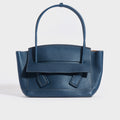 Front of the BOTTEGA VENETA Arco Large Leather Tote Bag in Deep Blue