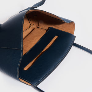 BOTTEGA VENETA Arco Large Leather Tote Bag in Deep Blue