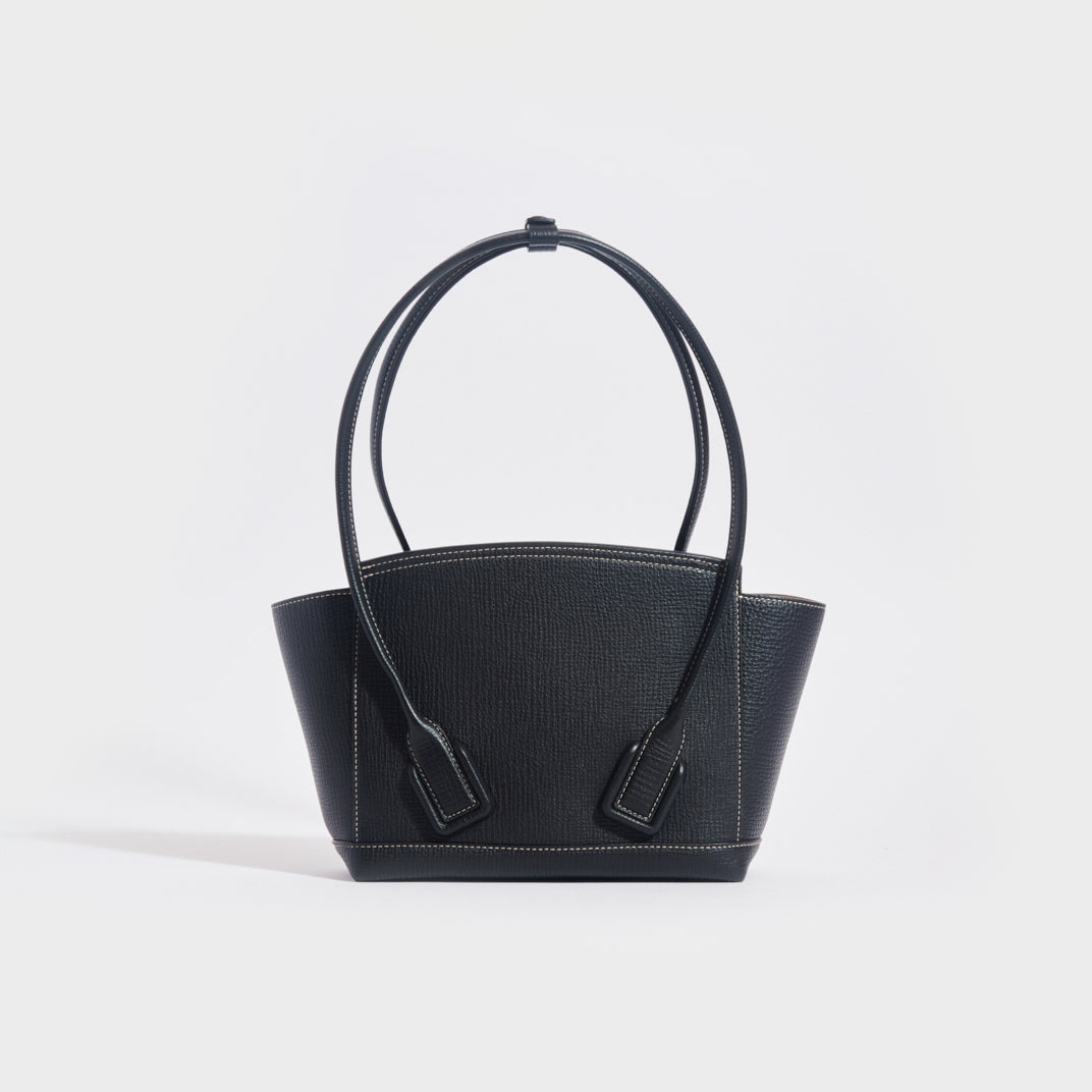 Arco Small Leather Tote Bag in Black