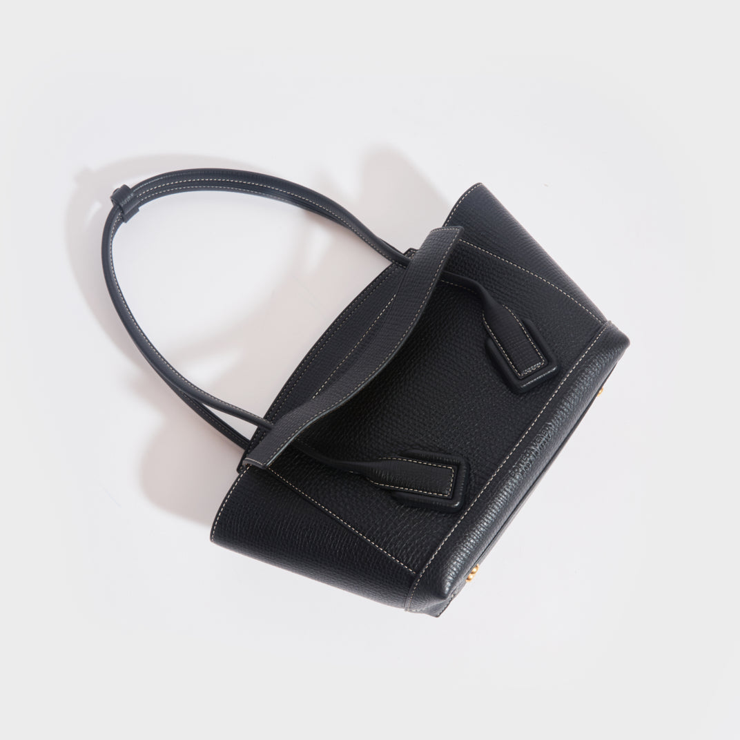 Arco Small Leather Tote Bag in Black