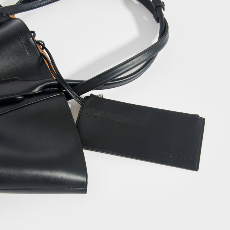 Basket Large Leather Tote Bag in Black