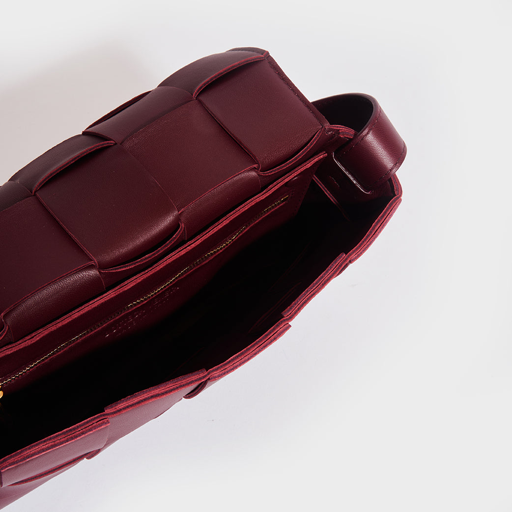 Bottega Veneta Bordeaux Intrecciato Lambskin Cassette Bag For Sale at  1stDibs