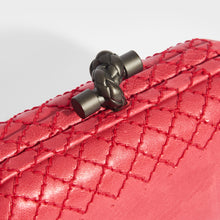 Load image into Gallery viewer, BOTTEGA VENETA Diamond Stitch Leather Knot Clutch in Red