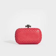 Load image into Gallery viewer, BOTTEGA VENETA Diamond Stitch Leather Knot Clutch in Red