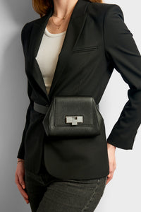 BOTTEGA VENETA Geometric Leather Belt Bag in Black