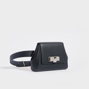 BOTTEGA VENETA Geometric Leather Belt Bag in Black