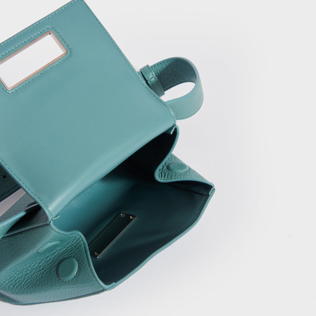 Geometric Leather Belt Bag in Storm