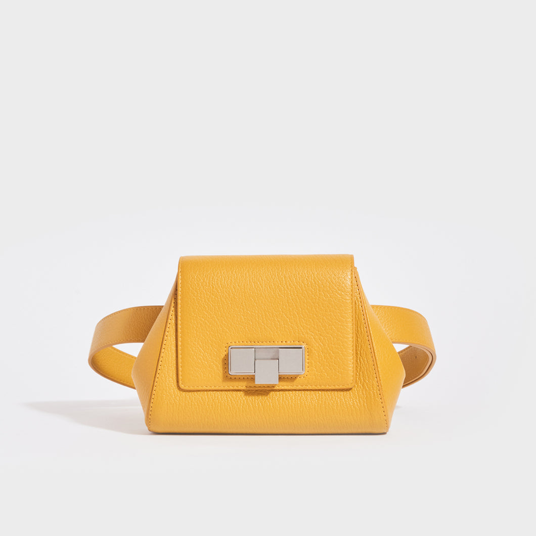 BOTTEGA VENETA Geometric Leather Belt Bag in Yellow