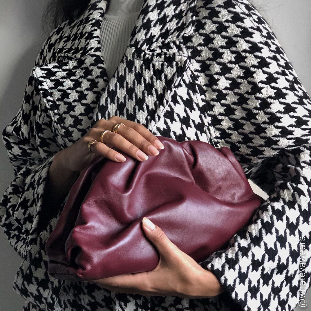 Bottega veneta burgundy pouch Clearance
