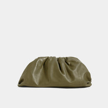 Load image into Gallery viewer, Back of BOTTEGA VENETA Large Pouch in Mustard Leather