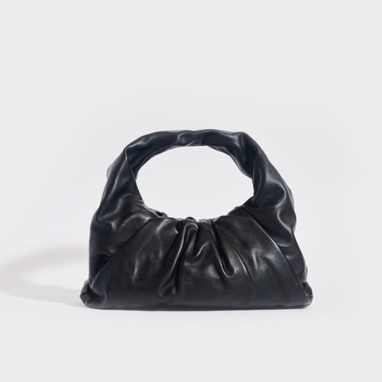 BOTTEGA VENETA Medium Shoulder Pouch Leather Bag in Black