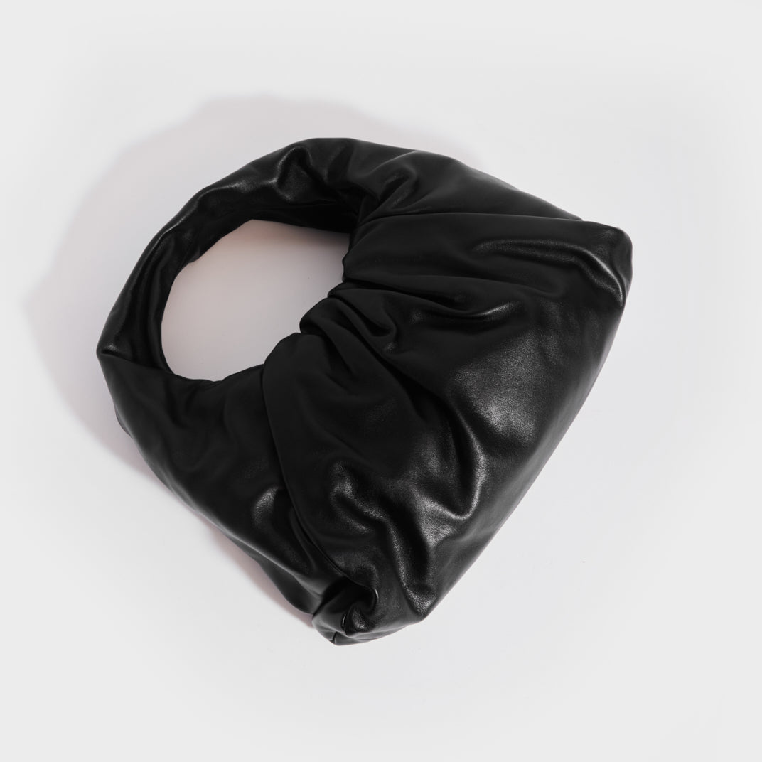 BOTTEGA VENETA Medium Shoulder Pouch Leather Bag in Black
