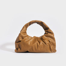 Load image into Gallery viewer, Front view of the BOTTEGA VENETA Medium Shoulder Pouch Leather Bag in Moutarde