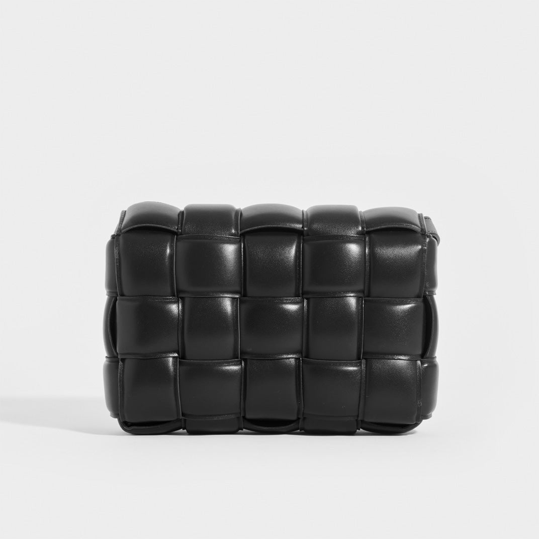 Padded Cassette Bag in Black with Silver Hardware