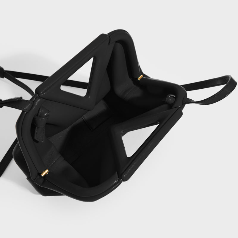 Point Small Leather Bag in Black