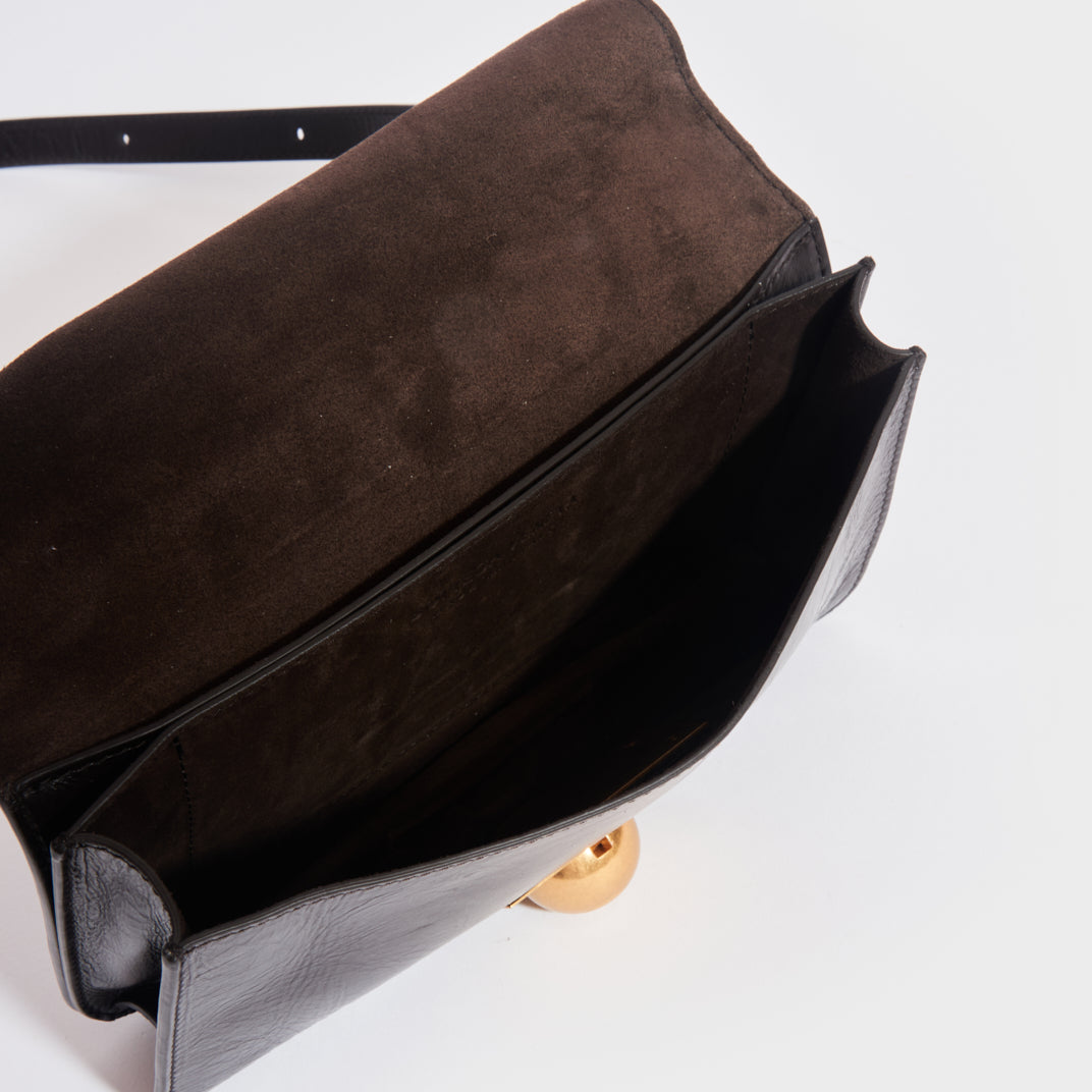 BOTTEGA VENETA The Classic Mini Leather Shoulder Bag in Fondente