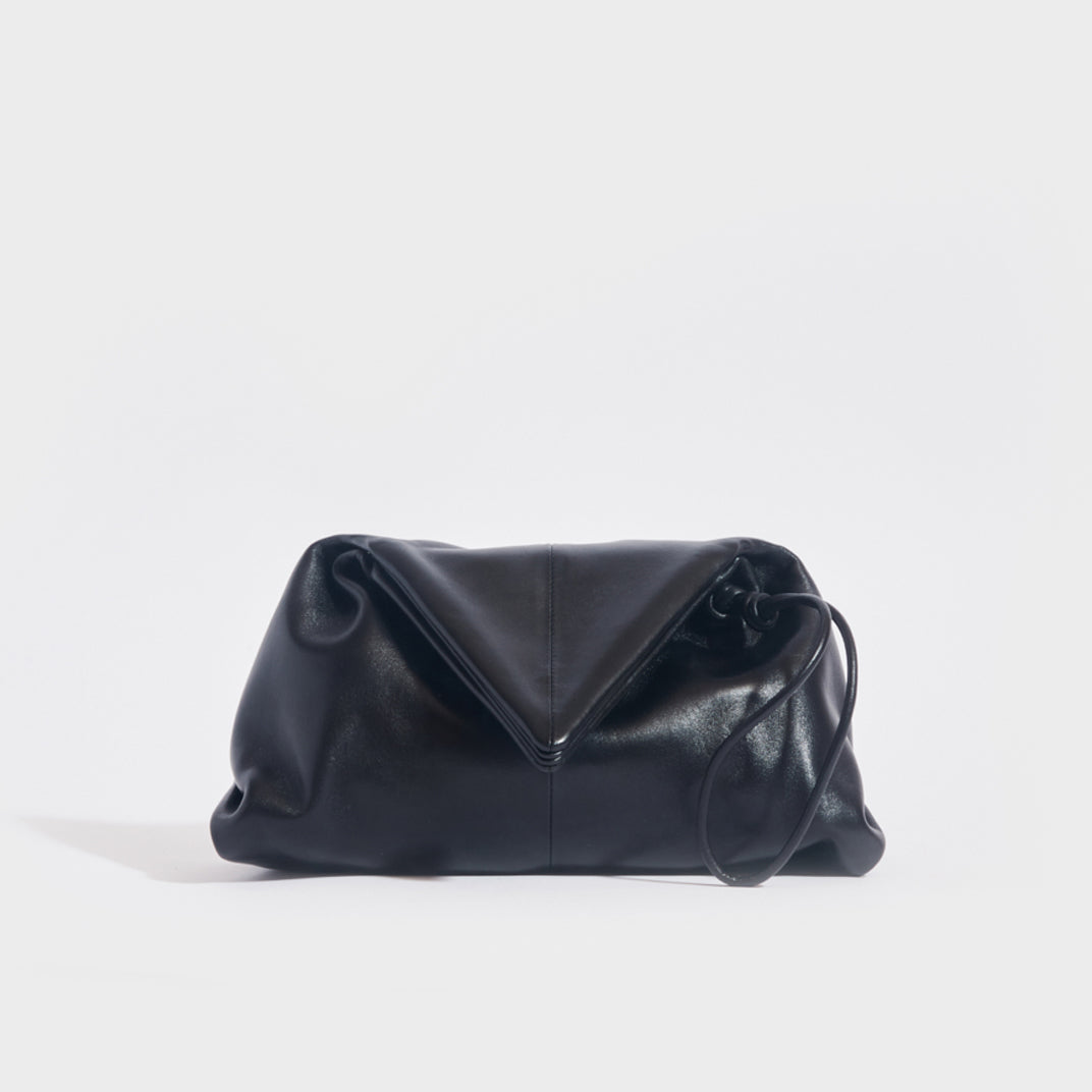 The Trine Leather Clutch in Black