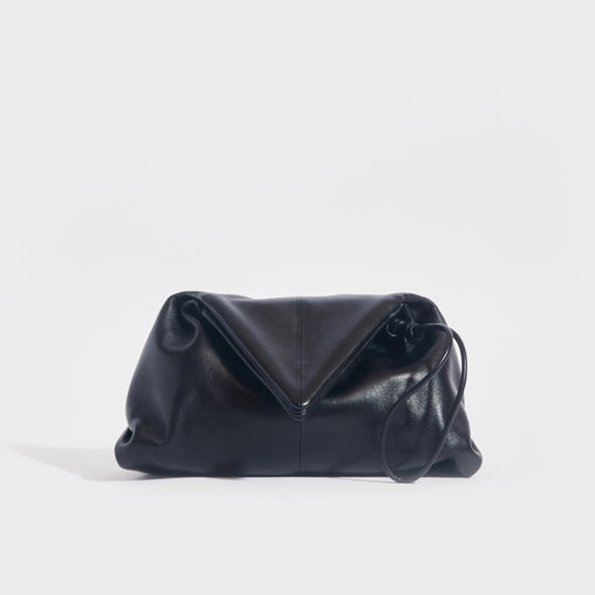 The Trine Leather Clutch in Black