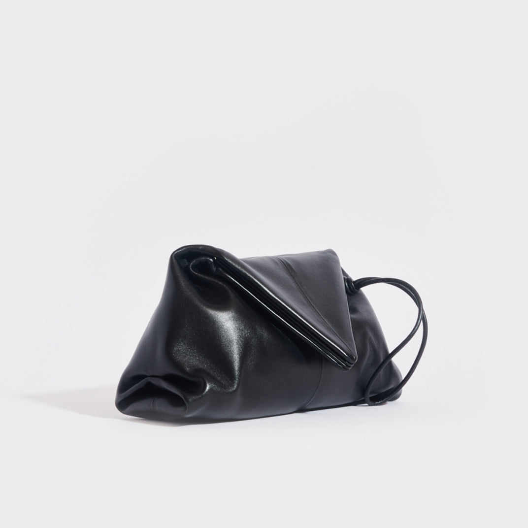 The Trine Leather Clutch in Black