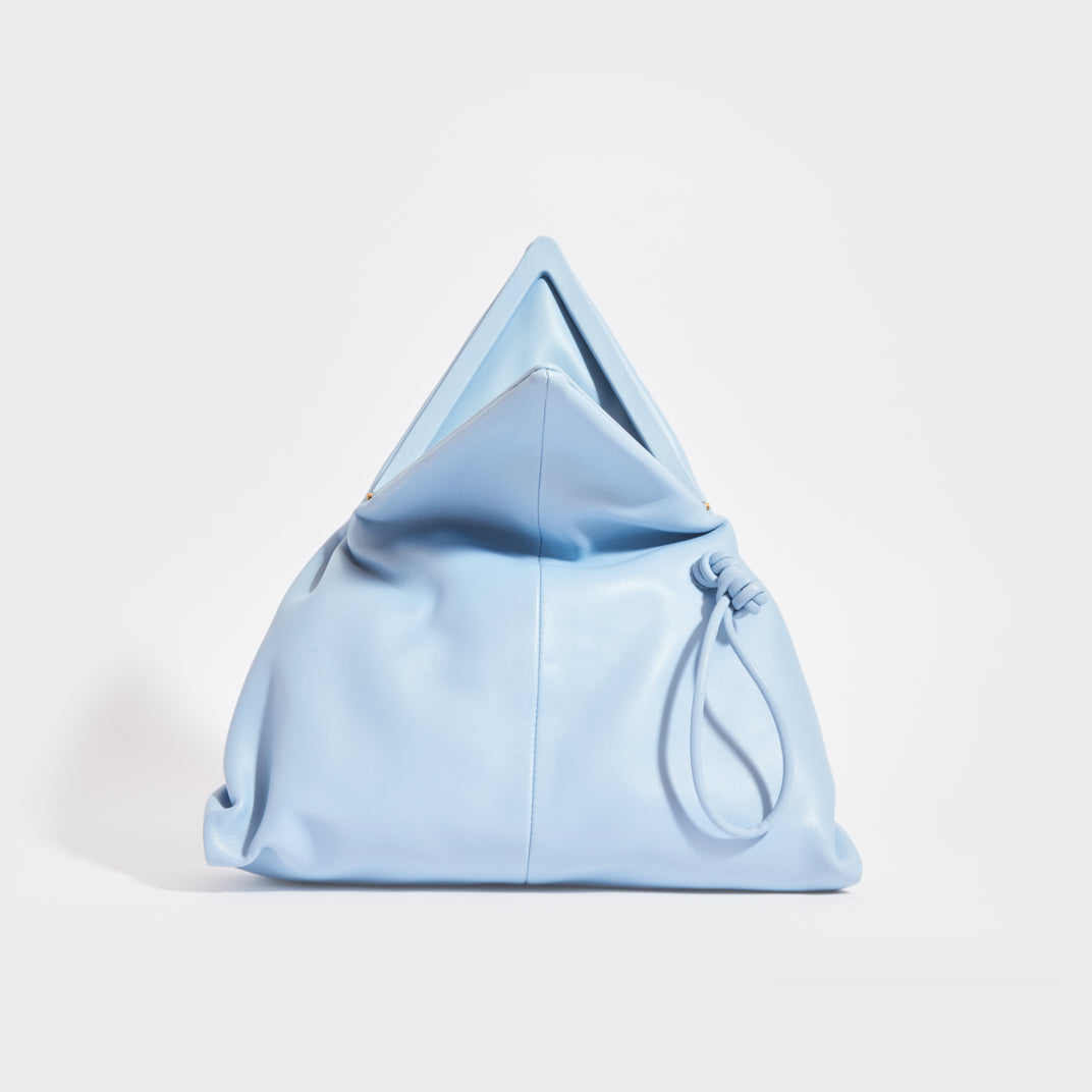 The Trine Leather Clutch in Ice