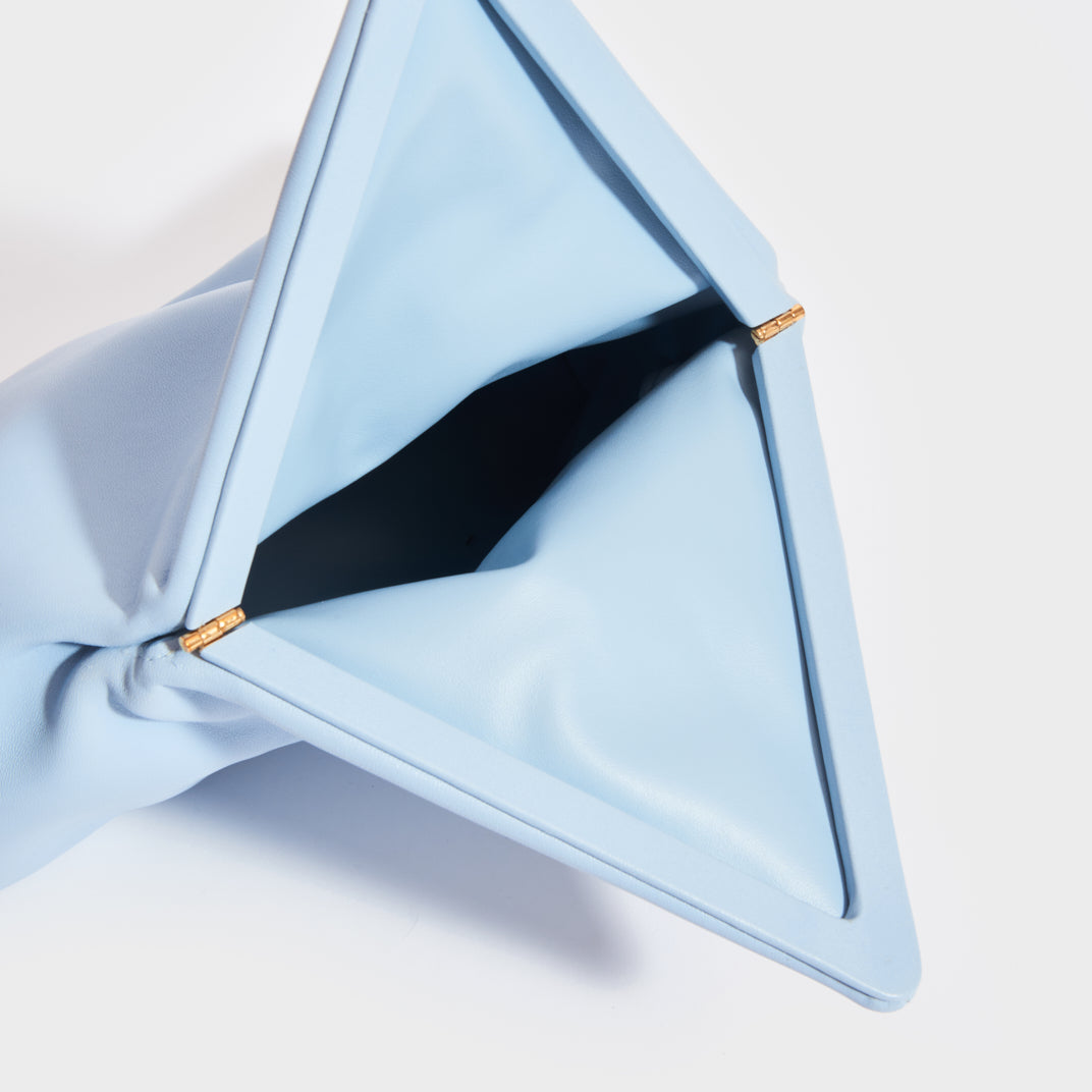 The Trine Leather Clutch in Ice