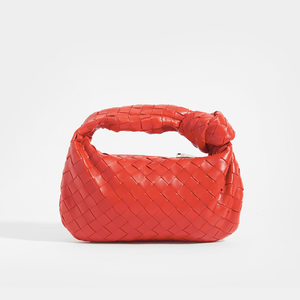 BOTTEGA VENETA Mini Jodie Intrecciato Leather Top Handle Bag in Red