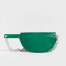 Load image into Gallery viewer, Rear of the BOTTEGA VENETA Belt Chain Pouch in Green Leather