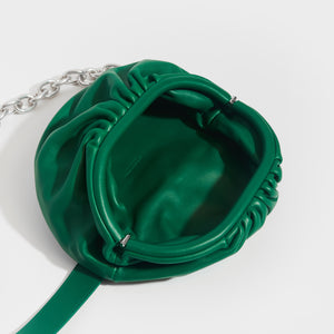 BOTTEGA VENETA Belt Chain Pouch in Green Leather