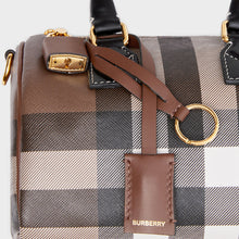 Load image into Gallery viewer, BURBERRY Check and Leather Mini Bowling Bag in Dark Birch Brown