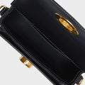 Check and Leather Small Elizabeth Bag in Dark Birch Brown
