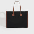 Medium Canvas and Leather Two Tone Freya Tote in Black and Tan