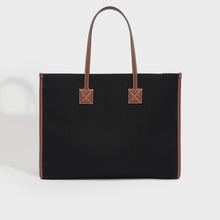 Load image into Gallery viewer, BURBERRY Medium Canvas and Leather Two Tone Freya Tote in Black and Tan