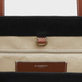 Medium Canvas and Leather Two Tone Freya Tote in Black and Tan