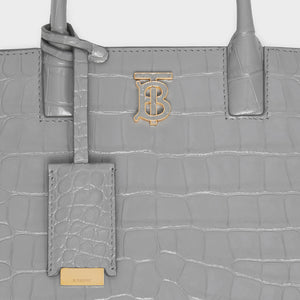 BURBERRY Mini Frances Bag in Cloud Grey Embossed Leather