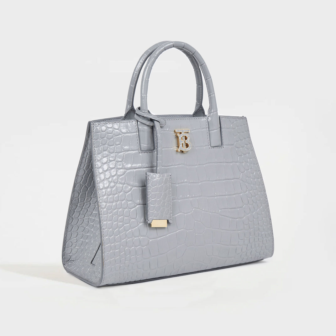 Mini Frances Bag in Cloud Grey Embossed Leather