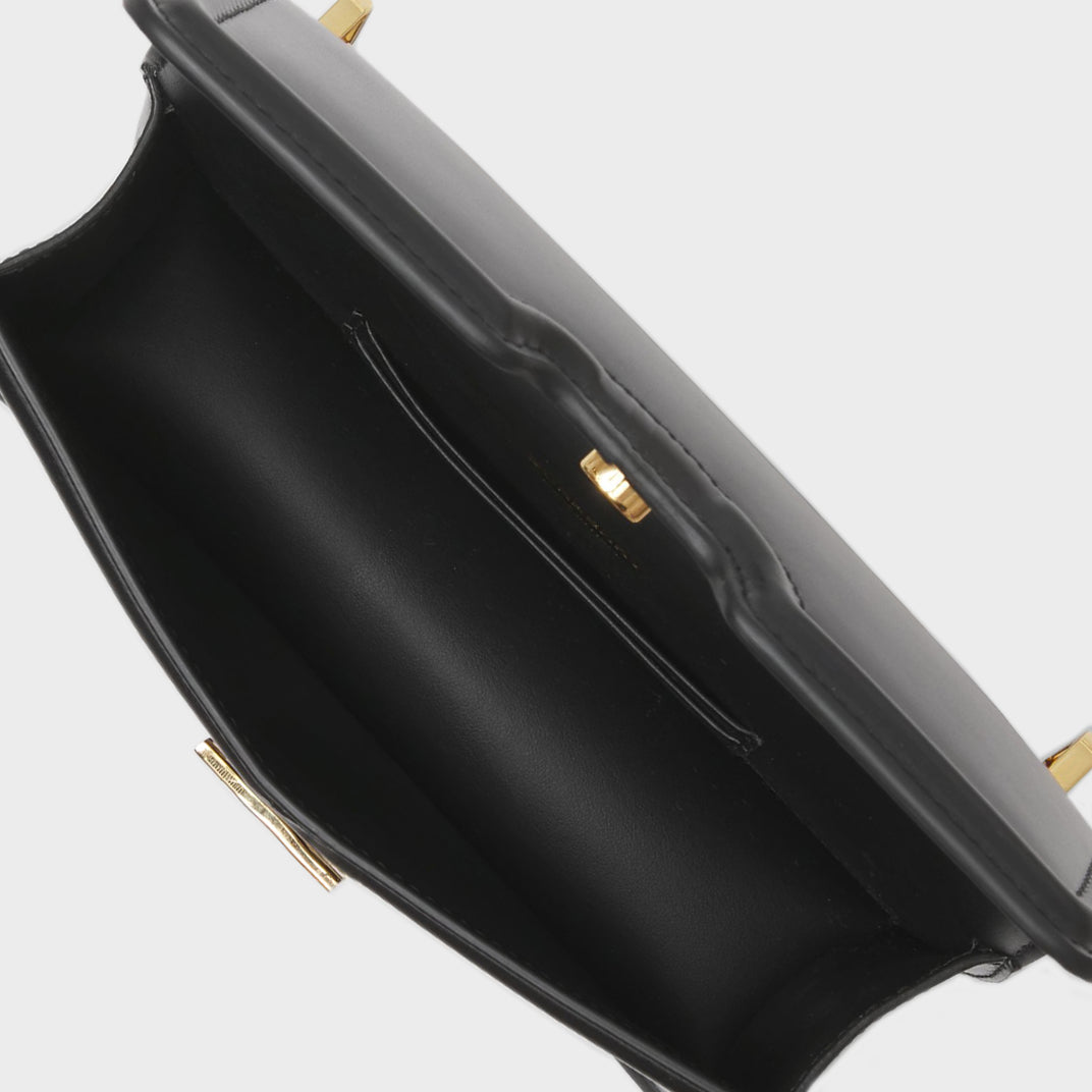 Mini Leather TB Bag in Black