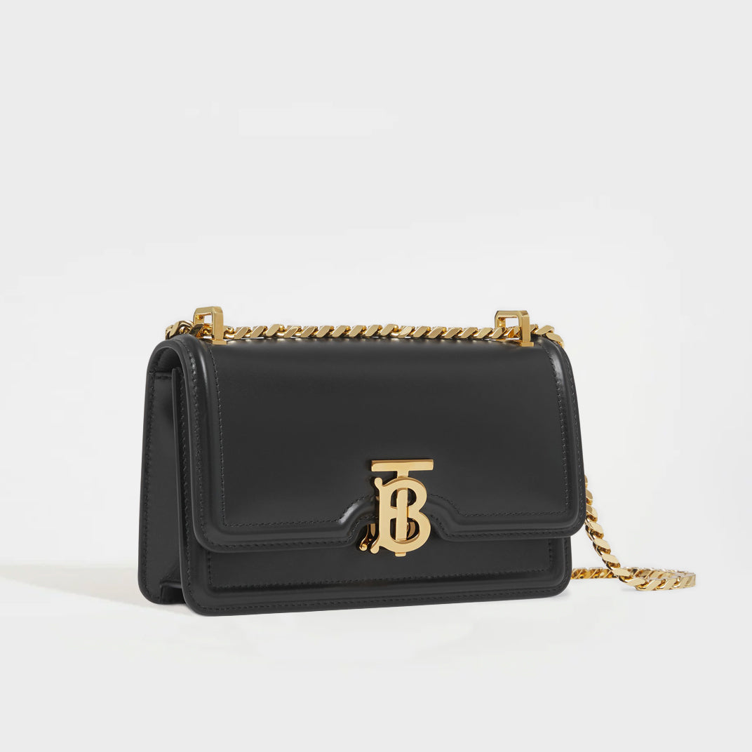 Mini Leather TB Bag in Black