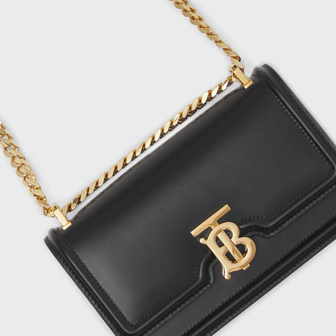 Mini Leather TB Bag in Black